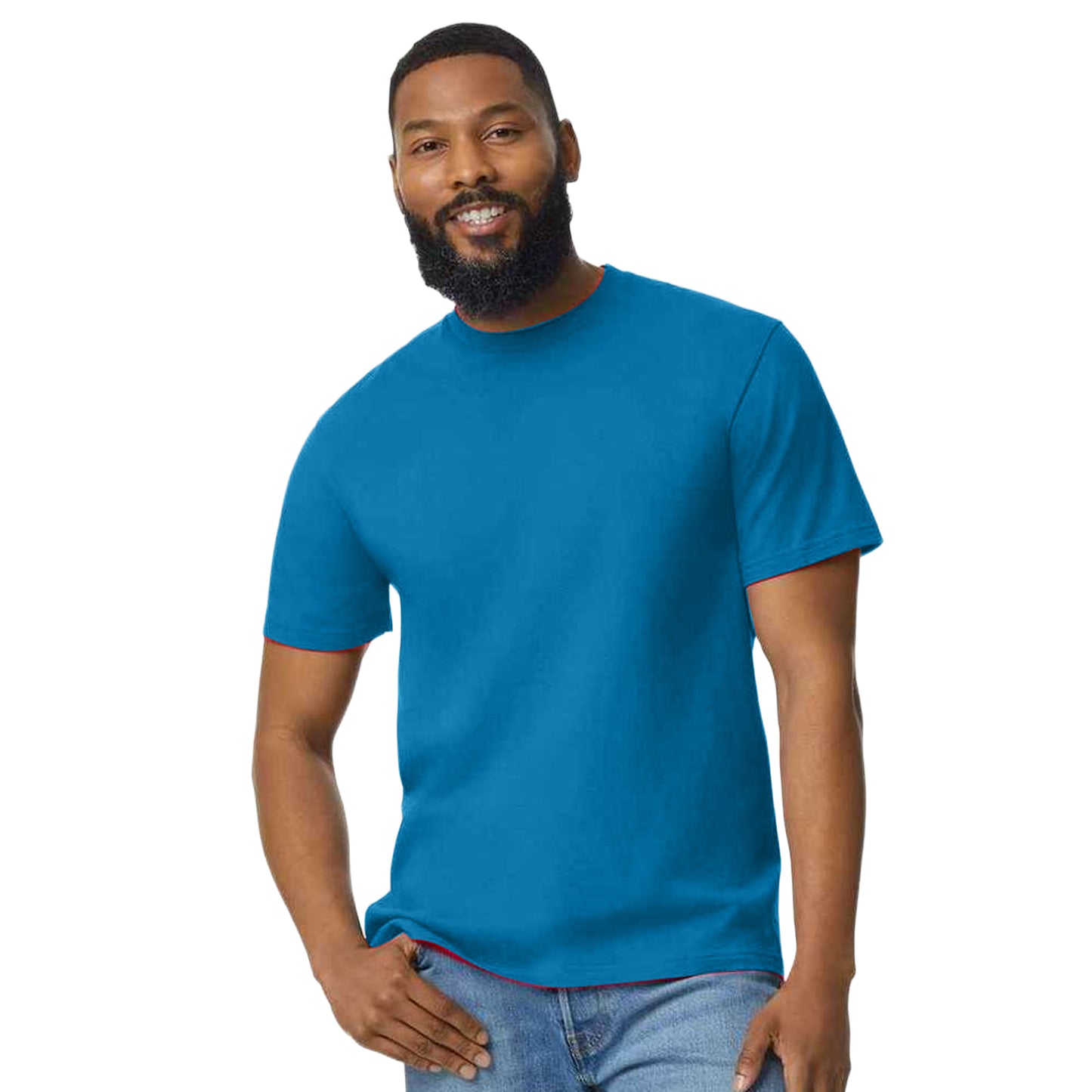 Sapphire Blue - Side - Gildan Mens Cotton Lightweight T-Shirt