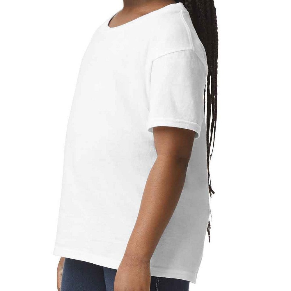 White - Side - Gildan Childrens-Kids Cotton Lightweight T-Shirt