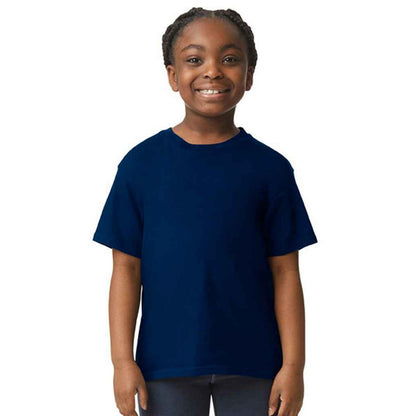 Navy - Front - Gildan Childrens-Kids Cotton Lightweight T-Shirt