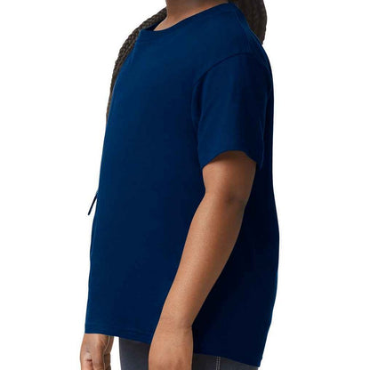 Navy - Side - Gildan Childrens-Kids Cotton Lightweight T-Shirt