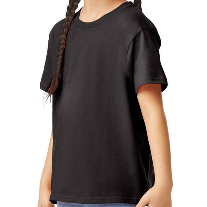 Black - Side - Gildan Childrens-Kids Cotton Lightweight T-Shirt