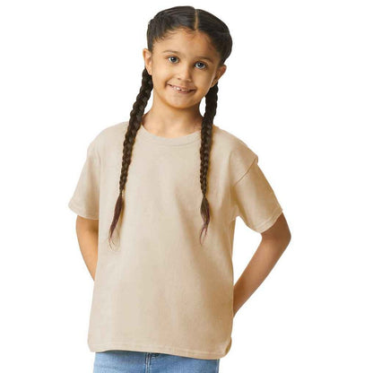 Sand - Front - Gildan Childrens-Kids Cotton Lightweight T-Shirt