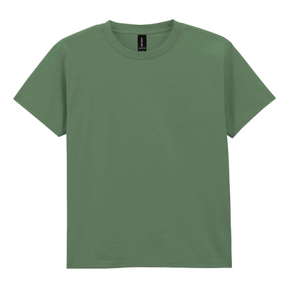 Military Green - Front - Gildan Childrens-Kids Plain Lightweight T-Shirt
