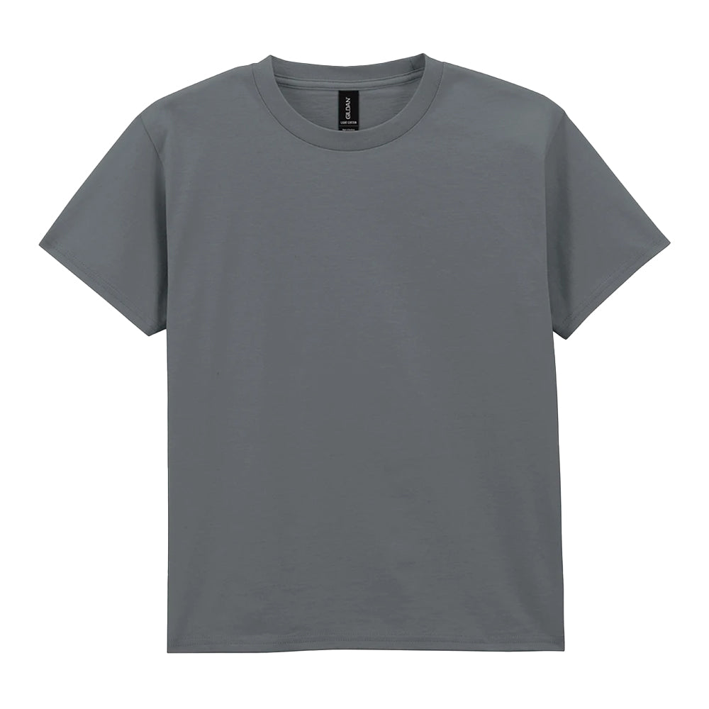 Charcoal - Front - Gildan Childrens-Kids Plain Lightweight T-Shirt