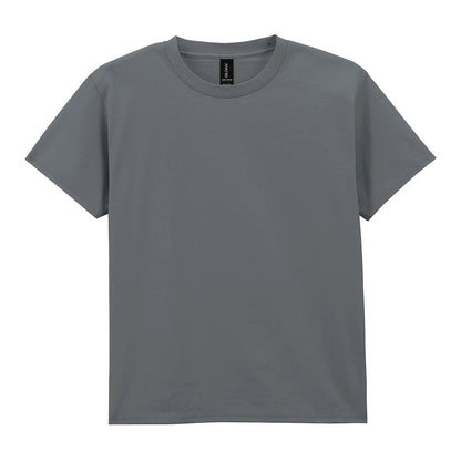 Charcoal - Front - Gildan Childrens-Kids Plain Lightweight T-Shirt