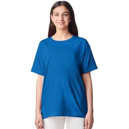 Royal Blue - Side - Gildan Childrens-Kids Plain Lightweight T-Shirt
