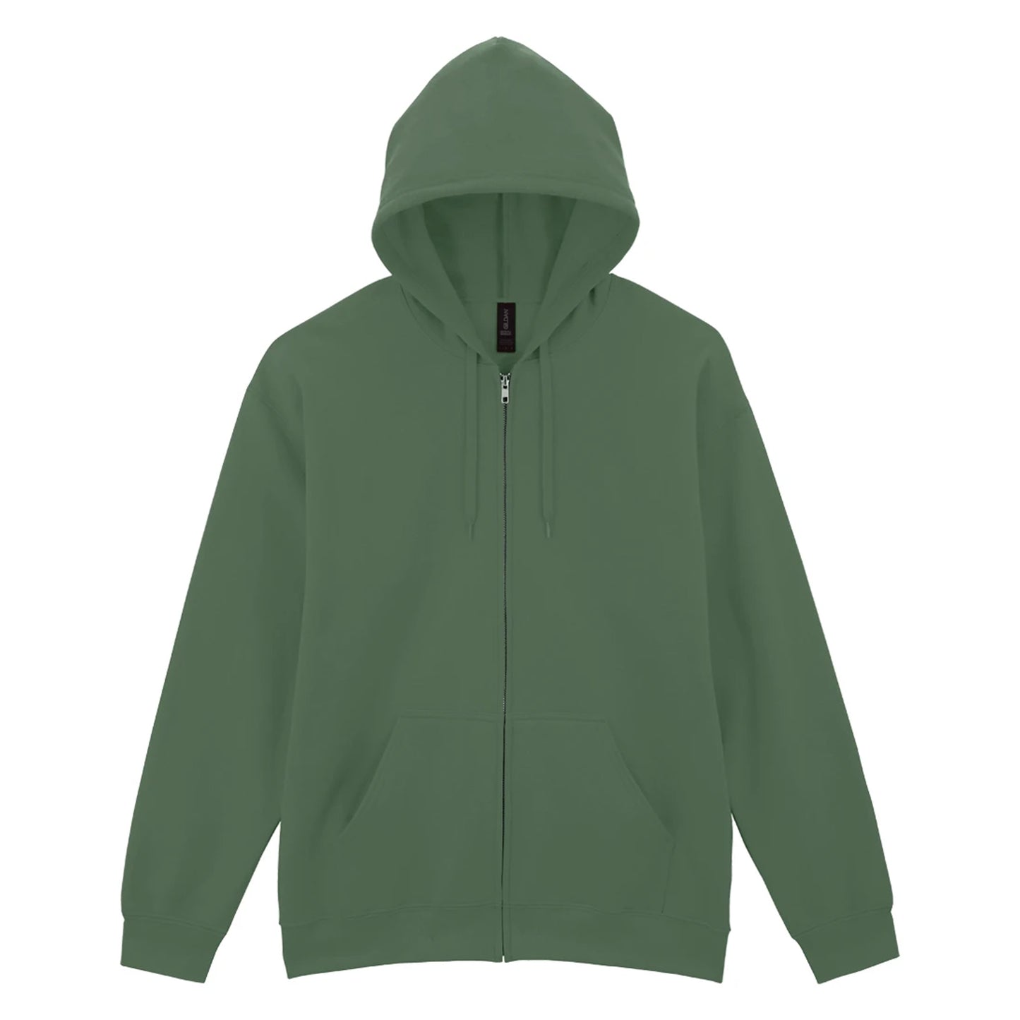 Military Green - Front - Gildan Mens Midweight Soft Touch Full Zip Hoodie
