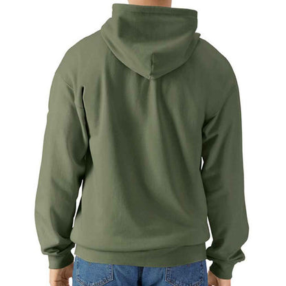 Military Green - Back - Gildan Mens Midweight Soft Touch Full Zip Hoodie