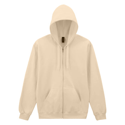 Military Green - Side - Gildan Mens Midweight Soft Touch Full Zip Hoodie