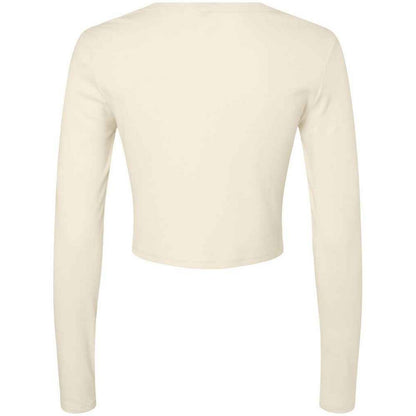 Solid Natural - Back - Bella + Canvas Womens-Ladies Micro-Rib Long-Sleeved T-Shirt