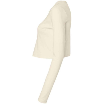 Solid Natural - Side - Bella + Canvas Womens-Ladies Micro-Rib Long-Sleeved T-Shirt