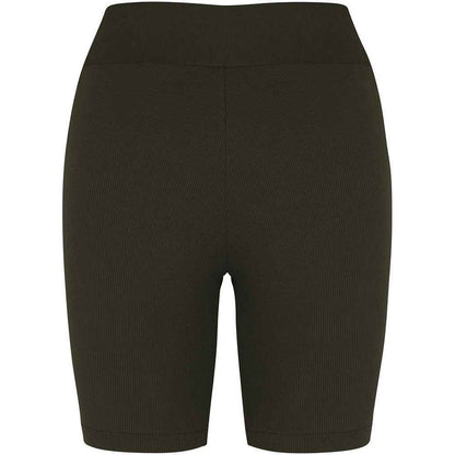Organic Khaki - Back - Native Spirit Womens-Ladies Ribbed Cycling Shorts