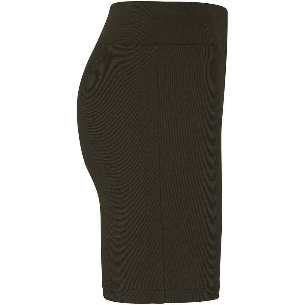 Organic Khaki - Side - Native Spirit Womens-Ladies Ribbed Cycling Shorts