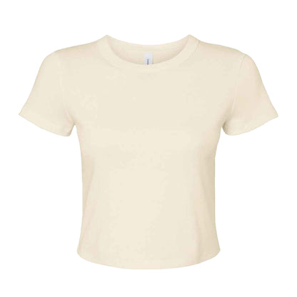 Solid Natural Blend - Front - Bella + Canvas Womens-Ladies Micro-Rib Crop Top
