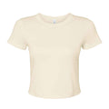 Solid Natural Blend - Front - Bella + Canvas Womens-Ladies Micro-Rib Crop Top