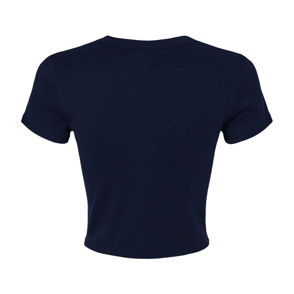 Solid Navy - Back - Bella + Canvas Womens-Ladies Micro-Rib Crop Top