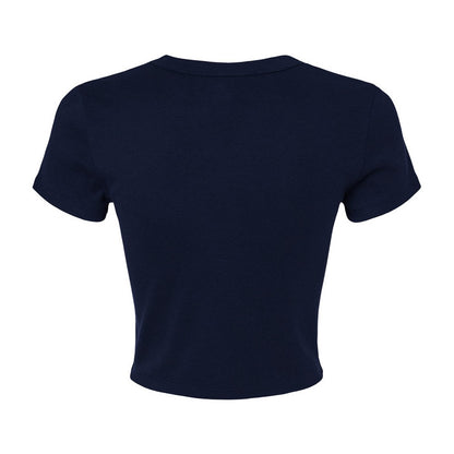 Solid Navy - Back - Bella + Canvas Womens-Ladies Micro-Rib Crop Top