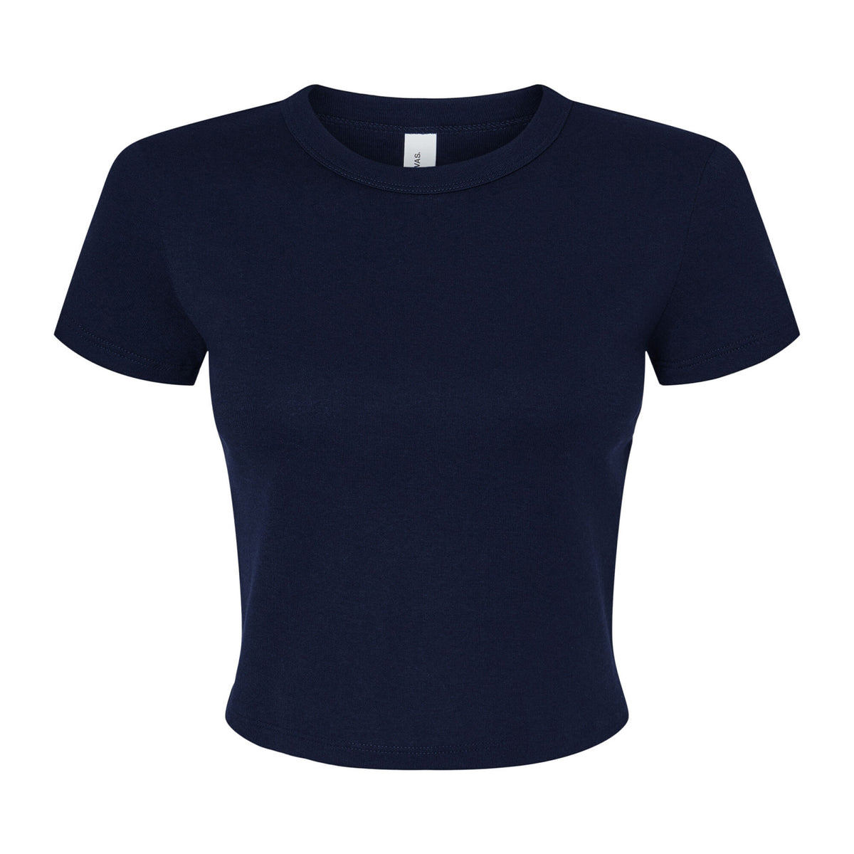 Solid Navy Blend - Front - Bella + Canvas Womens-Ladies Micro-Rib Crop Top
