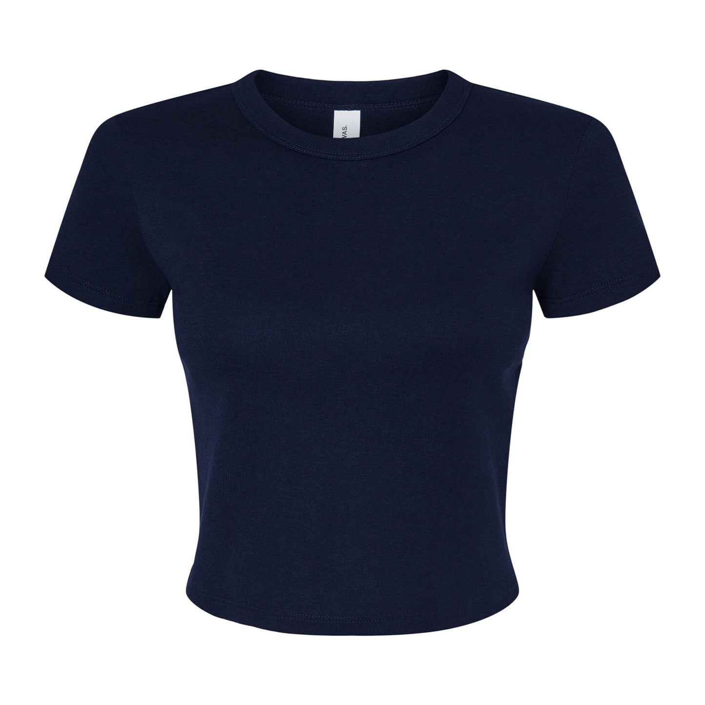 Solid Navy Blend - Front - Bella + Canvas Womens-Ladies Micro-Rib Crop Top