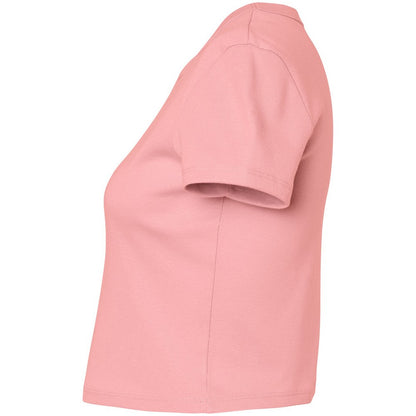 Solid Pink - Side - Bella + Canvas Womens-Ladies Micro-Rib Crop Top