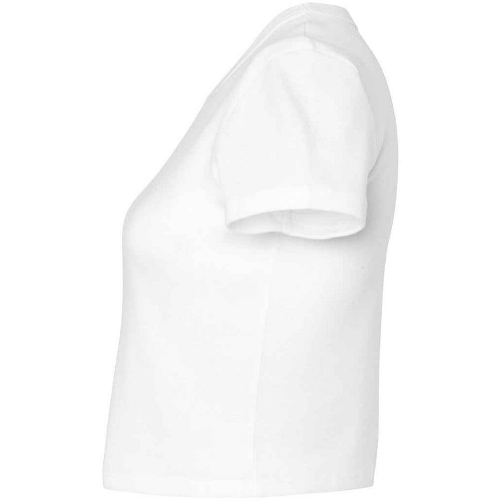 Solid White Blend - Side - Bella + Canvas Womens-Ladies Micro-Rib Crop Top