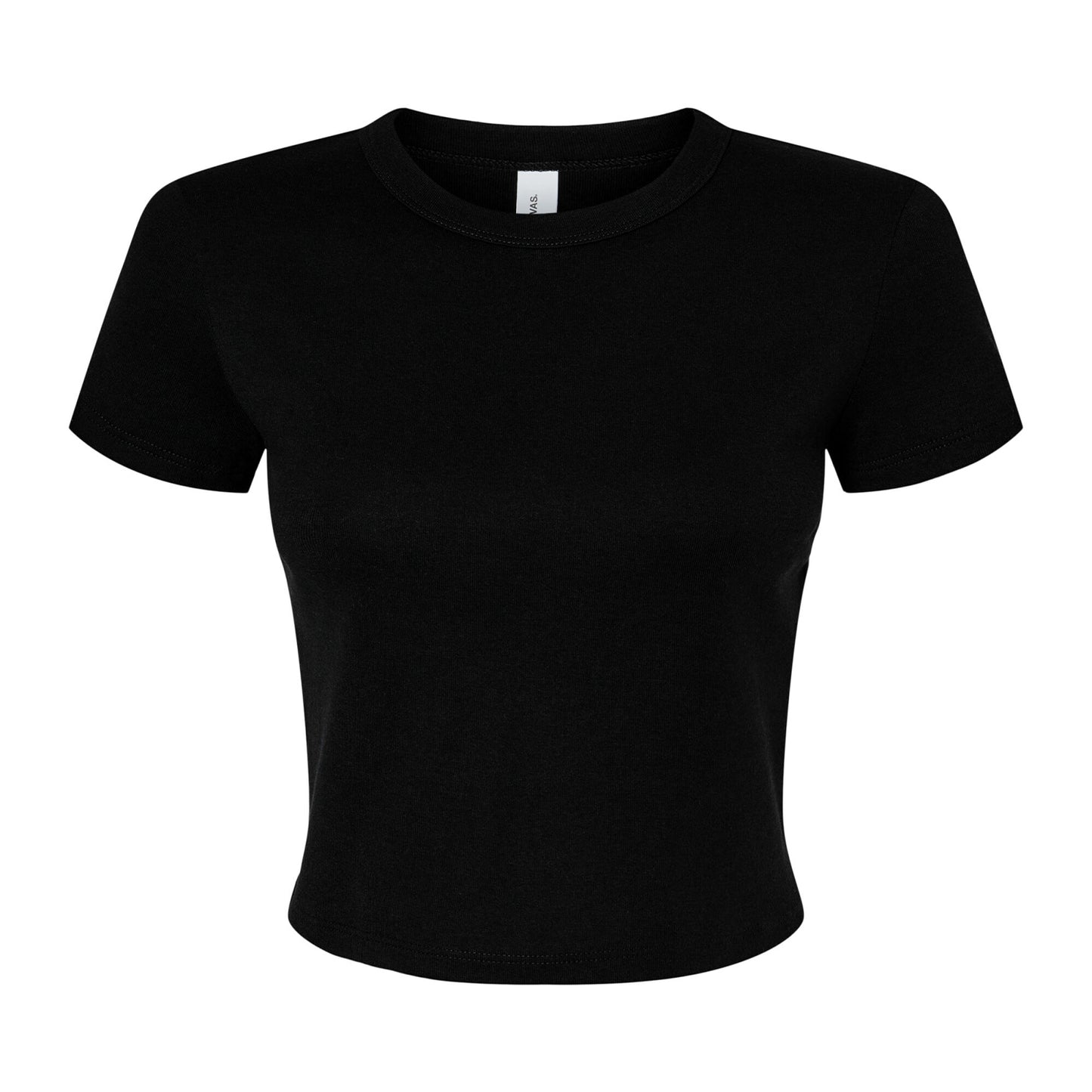 Solid Black Blend - Front - Bella + Canvas Womens-Ladies Micro-Rib Crop Top