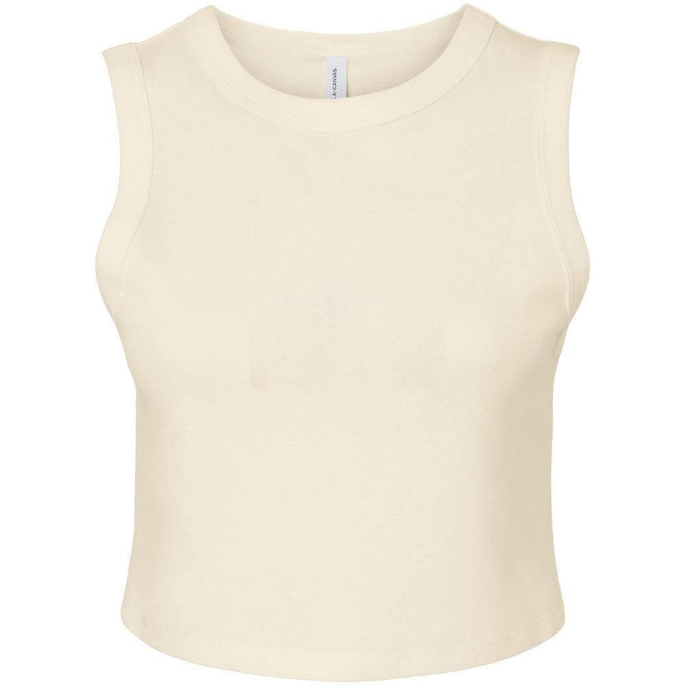 Solid Natural - Front - Bella + Canvas Womens-Ladies Muscles Micro-Rib Tank Top