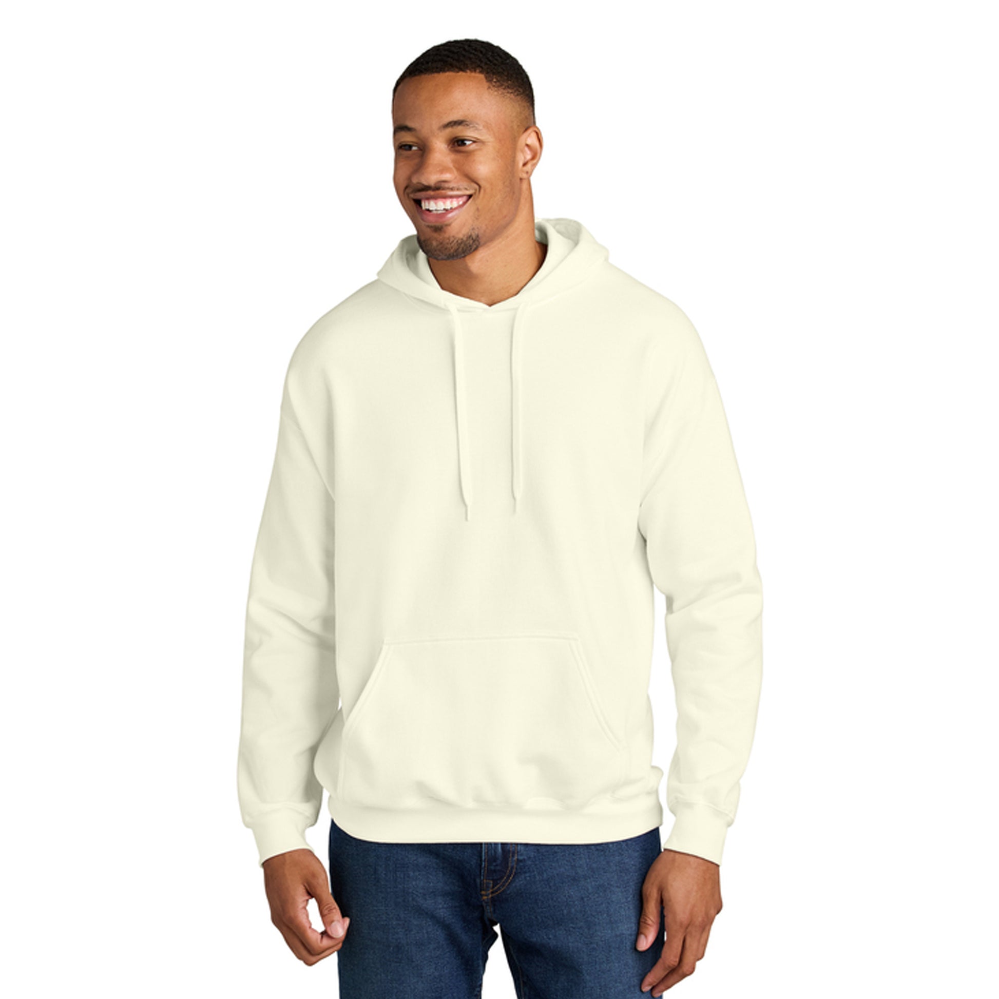 Off White - Side - Gildan Mens Midweight Soft Touch Hoodie