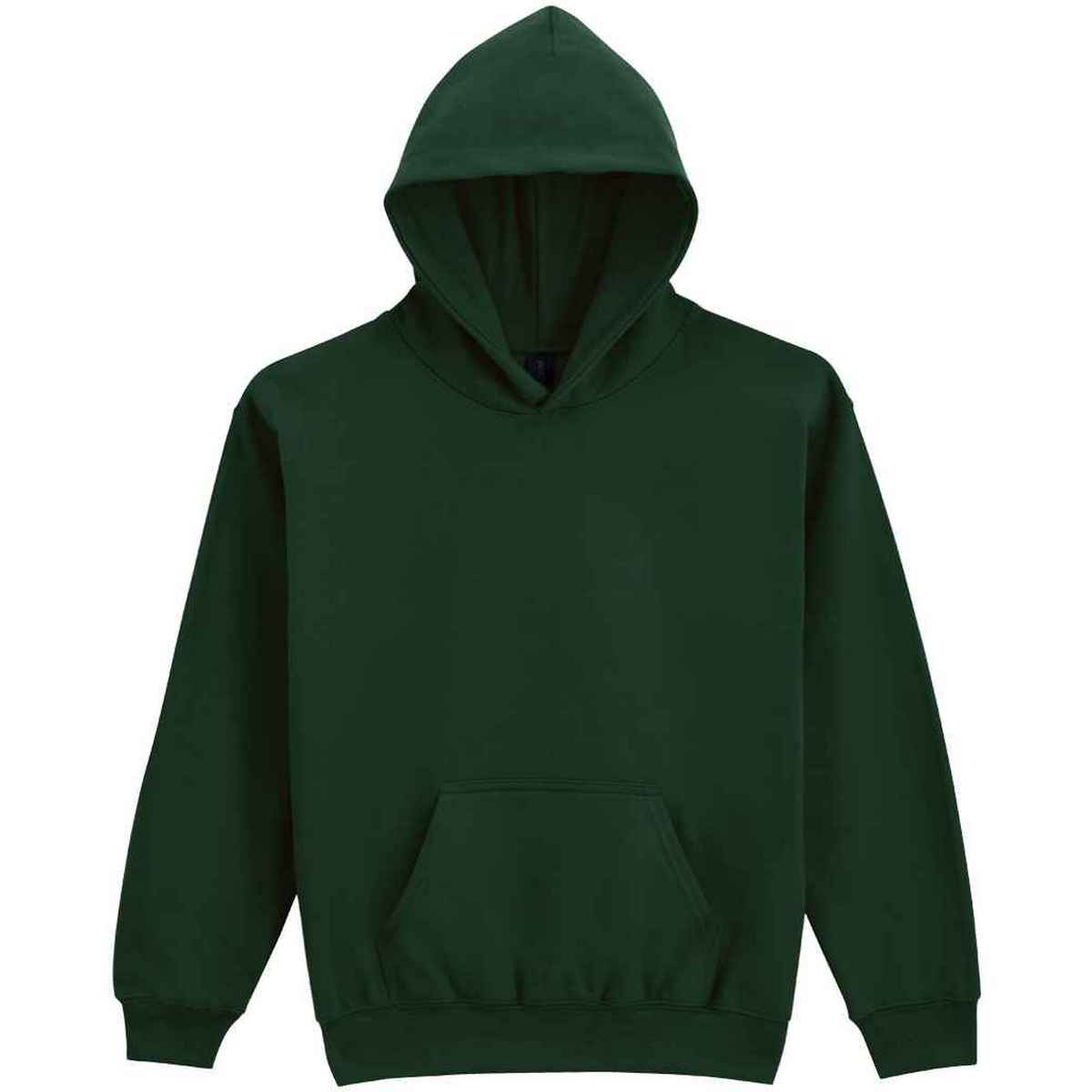 Forest Green - Front - Gildan Childrens-Kids Soft Touch Midweight Hoodie
