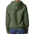 Military Green - Back - Gildan Childrens-Kids Soft Touch Midweight Hoodie