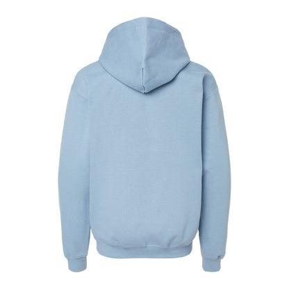 Stone Blue - Back - Gildan Childrens-Kids Soft Touch Midweight Hoodie