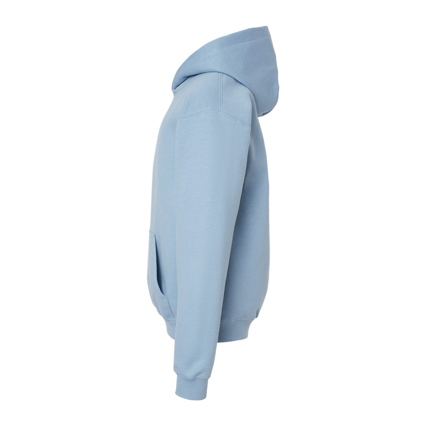Stone Blue - Side - Gildan Childrens-Kids Soft Touch Midweight Hoodie