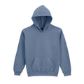 Stone Blue - Back - Gildan Childrens-Kids Soft Touch Midweight Hoodie