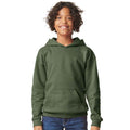 Military Green - Front - Gildan Childrens-Kids Soft Touch Midweight Hoodie