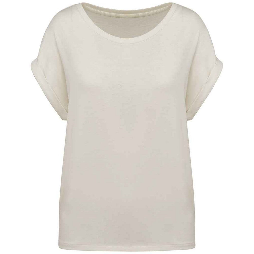 Ivory - Front - Native Spirit Womens-Ladies Roll Sleeve T-Shirt