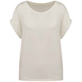Ivory - Front - Native Spirit Womens-Ladies Roll Sleeve T-Shirt