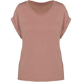 Petal Rose - Front - Native Spirit Womens-Ladies Roll Sleeve T-Shirt