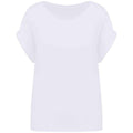 White - Front - Native Spirit Womens-Ladies Roll Sleeve T-Shirt