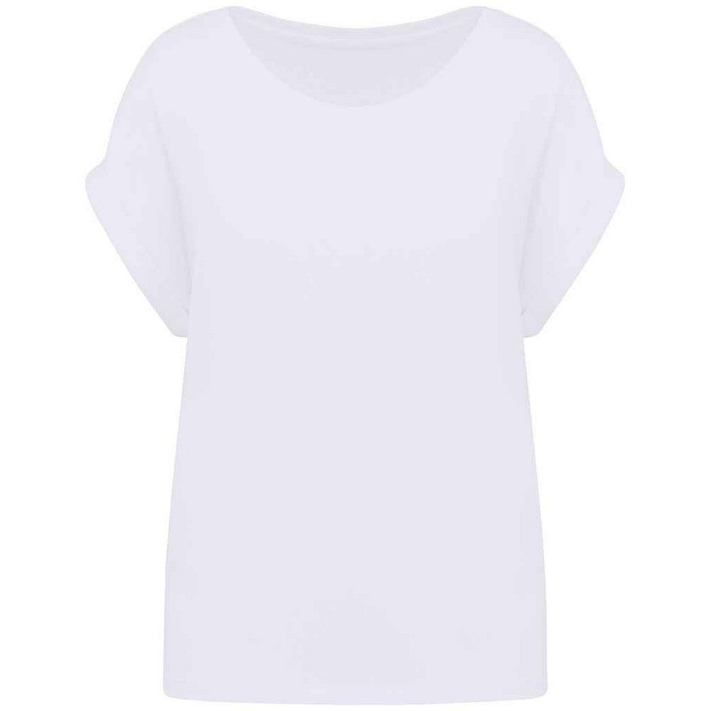 White - Front - Native Spirit Womens-Ladies Roll Sleeve T-Shirt