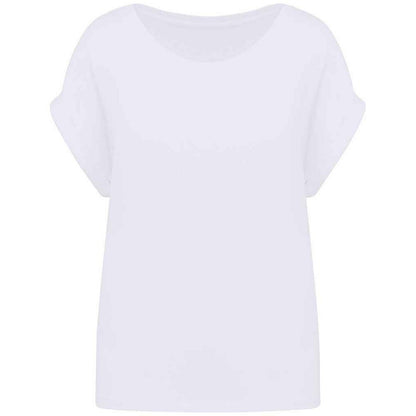 White - Front - Native Spirit Womens-Ladies Roll Sleeve T-Shirt