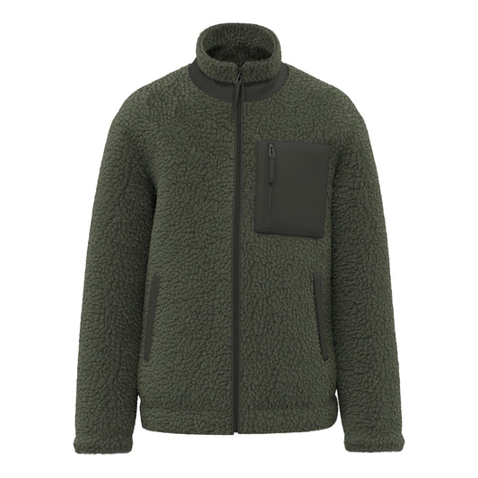 Forest Khaki-Dark Khaki - Front - Native Spirit Unisex Adult Sherpa Padded Jacket