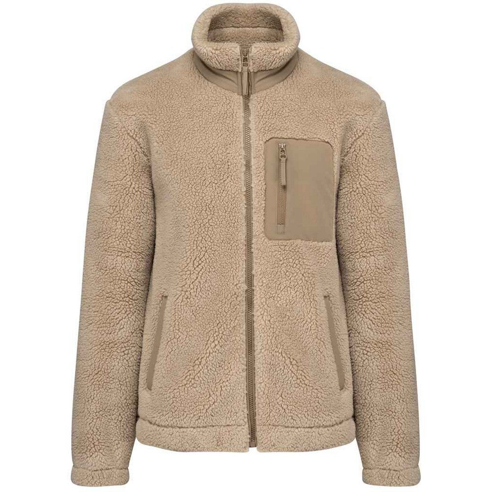 Wet Sand-Driftwood - Front - Native Spirit Unisex Adult Sherpa Padded Jacket