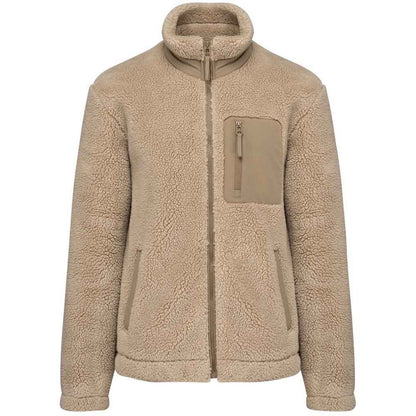 Wet Sand-Driftwood - Front - Native Spirit Unisex Adult Sherpa Padded Jacket