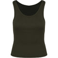 Organic Khaki - Front - Native Spirit Womens-Ladies Ribbed Tank Top
