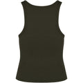 Organic Khaki - Back - Native Spirit Womens-Ladies Ribbed Tank Top