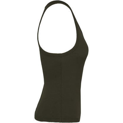 Organic Khaki - Side - Native Spirit Womens-Ladies Ribbed Tank Top