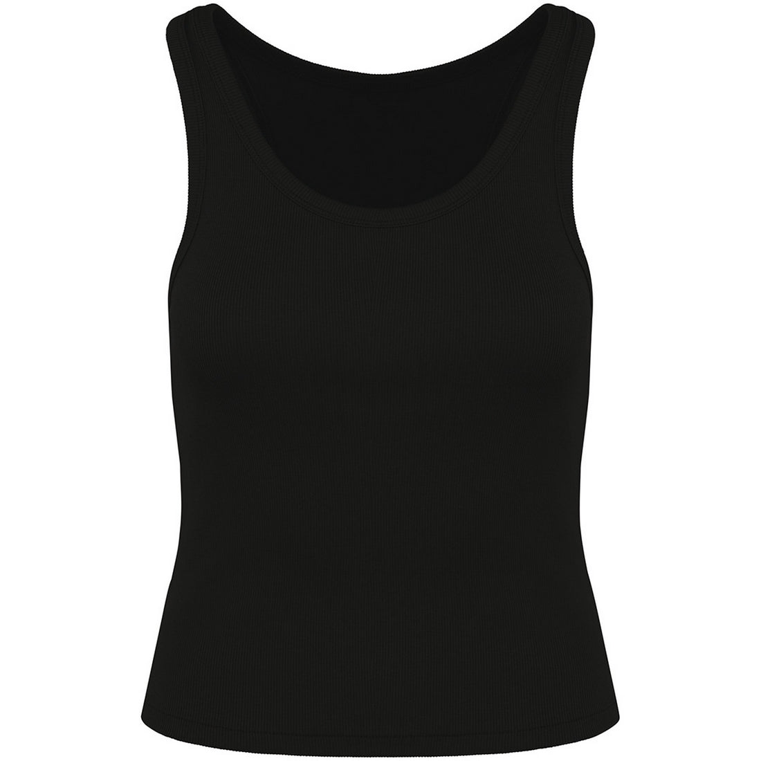Black - Front - Native Spirit Womens-Ladies Ribbed Tank Top