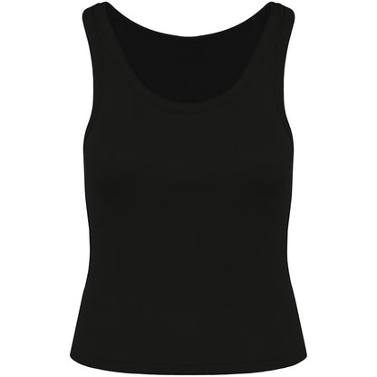 Black - Front - Native Spirit Womens-Ladies Ribbed Tank Top