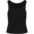 Black - Front - Native Spirit Womens-Ladies Ribbed Tank Top