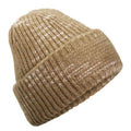 Espresso Haze - Front - Beechfield Unisex Adult Patch Chunky Knit Beanie
